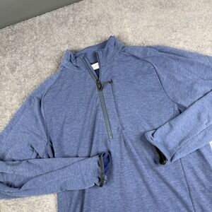 Hill City Pullover Sweatshirt Mens Large Blue 1/4 Zip Pullover